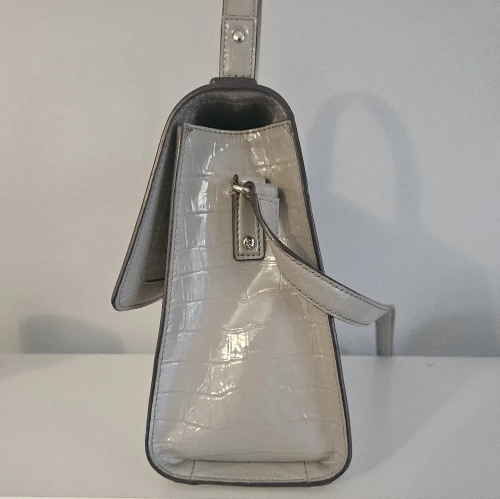 Kate Spade French Gray Croc Knightsbridge Doris Satchel - Picture 3 of 13
